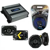 Compatible with Jeep Comanche Pickup 1985 Speaker Replacement Kicker DSC5 DSC46 & Harmony HA-A400.4 Amp