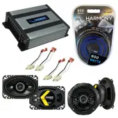 Compatible with Jeep Comanche Pickup 86-92 Speaker Replacement Kicker DSC5 DSC46 & Harmony HA-A400.4 Amp
