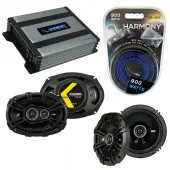 Compatible with Jeep Commander 06-07 Speaker Replacement Kicker DSC693 DSC65 & Harmony HA-A400.4 Amp