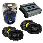 Compatible with Jeep Compass 2007-2014 Speaker Replacement Kicker (2) DSC693 & Harmony HA-A400.4 Amp