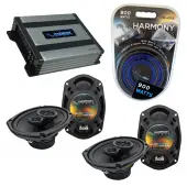Compatible with Jeep Compass 2007-2017 OEM Speaker Replacement Harmony (2) R69 & Harmony HA-A400.4 Amp