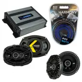 Compatible with Jeep Grand Cherokee 05-13 Speaker Replacement Kicker DSC693 DSC65 & Harmony HA-A400.4 Amp