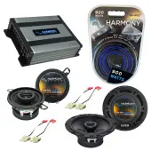Compatible with Jeep Grand Cherokee 1993-1995 OEM Speaker Replacement Harmony Speakers & Harmony HA-A400.4 Amp
