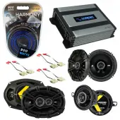 Compatible with Jeep Grand Cherokee 99-04 OEM Speaker Replacement Kicker DS Series & Harmony HA-A400.4 Amp