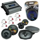 Compatible with Jeep Grand Cherokee 99-04 Speakers Replacement Harmony Kit & Harmony HA-A400.4 Amp