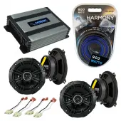 Compatible with Jeep Grand Wagoneer 86-92 Speaker Replacement Kicker (2) DSC5 & Harmony HA-A400.4 Amp
