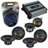 Compatible with Jeep Liberty 02-07 OEM Speaker Replacement Harmony (2) R65 R35 & Harmony HA-A400.4 Amp