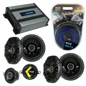 Compatible with Jeep Liberty 02-07 Speaker Replacement Kicker (2) DSC65 DSC35 & Harmony HA-A400.4 Amp