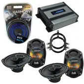 Compatible with Jeep Liberty 2008-2013 OEM Speaker Replacement Harmony (2) R69 & Harmony HA-A400.4 Amp