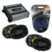 Compatible with Jeep Liberty 2008-2013 Speaker Replacement Kicker (2) DSC693 & Harmony HA-A400.4 Amp
