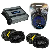 Compatible with Jeep Patriot 2007-2014 Speaker Replacement Kicker (2) DSC693 & Harmony HA-A400.4 Amp