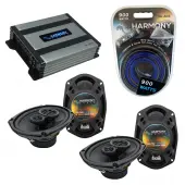 Compatible with Jeep Patriot 2007-2017 OEM Speaker Replacement Harmony (2) R69 & Harmony HA-A400.4 Amp