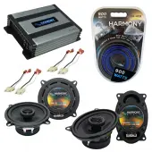Compatible with Jeep Wrangler 1985-1996 OEM Speaker Replacement Harmony R46 R5 & Harmony HA-A400.4 Amp