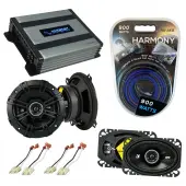 Compatible with Jeep Wrangler 1985-1996 Speaker Replacement Kicker DSC46 DSC5 & Harmony HA-A400.4 Amp
