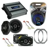 Compatible with Jeep Wrangler 1997-2006 Speaker Replacement Kicker DSC46 DSC65 & Harmony HA-A400.4 Amp