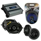 Compatible with Kia Spectra 2000-2009 Speaker Replacement Kicker DSC65 DSC68 & Harmony HA-A400.4 Amp