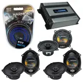 Compatible with Jaguar S-type 2000-2008 OEM Speaker Replacement Harmony (2) R68 R5 & Harmony HA-A400.4 Amp