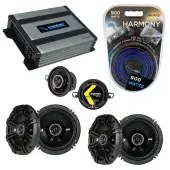 Compatible with Lexus RX330 04-06 Speaker Replacement Kicker (2) DSC65 DSC35 & Harmony HA-A400.4 Amp
