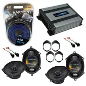 Compatible with Lincoln Mark LT 2005-2008 OEM Speaker Replacement Harmony (2) R68 & Harmony HA-A400.4 Amp