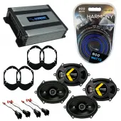 Compatible with Lincoln Mark LT 2205-2008 Speaker Replacement Kicker (2) DSC68 & Harmony HA-A400.4 Amp