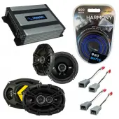 Compatible with Lincoln Mark VII 84-88 Speaker Replacement Kicker DSC65 DSC693 & Harmony HA-A400.4 Amp