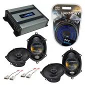 Compatible with Lincoln Mark VIII 93-95 OEM Speaker Replacement Harmony (2) R68 & Harmony HA-A400.4 Amp