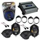 Compatible with Lincoln MKX 2007-2010 Factory Speaker Replacement Harmony (2) R68 & Harmony HA-A400.4 Amp