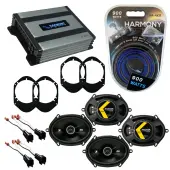 Compatible with Lincoln MKZ 2007-2009 Factory Speaker Replacement Kicker (2) DSC68 & Harmony HA-A400.4