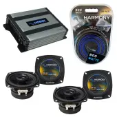Compatible with Lexus SC 300/ 400 92-00 OEM Speaker Replacement Harmony (2) R4 & Harmony HA-A400.4 Amp