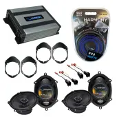 Compatible with Lincoln Zephyr 2006-2006 OEM Speaker Replacement Harmony (2) R68 & Harmony HA-A400.4 Amp