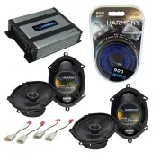 Compatible with Mazda 626 1993-2002 Factory Speaker Replacement Harmony (2) R68 & Harmony HA-A400.4 Amp