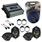 Compatible with Mazda B-series Pickup 98-09 OEM Speaker Replacement Harmony (2) R68 & Harmony HA-A400.4 Amp