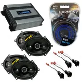 Compatible with Mazda Mazda3 2004-2009 Speaker Replacement Kicker (2) DSC68 & Harmony HA-A400.4 Amp