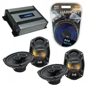 Compatible with Mazda Mazda5 2006-2011 OEM Speaker Replacement Harmony (2) R69 & Harmony HA-A400.4 Amp