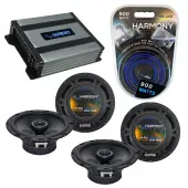Compatible with Mazda Mazda6 2003-2013 OEM Speaker Replacement Harmony (2) R65 & Harmony HA-A400.4 Amp