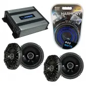 Compatible with Mazda Mazda6 2003-2013 Speaker Replacement Kicker (2) DSC65 & Harmony HA-A400.4 Amp
