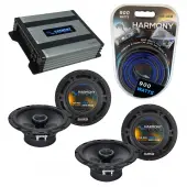 Compatible with Mazda MPV Van 1996-1999 OEM Speaker Replacement Harmony (2) R65 & Harmony HA-A400.4 Amp