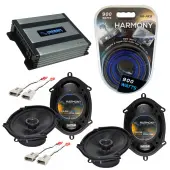 Compatible with Mazda MX6 1993-1997 Factory Speaker Replacement Harmony (2) R68 & Harmony HA-A400.4 Amp