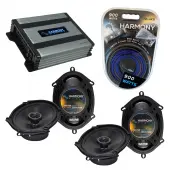 Compatible with Mazda RX8 2004-2008 Factory Speaker Replacement Harmony (2) R68 & Harmony HA-A400.4 Amp