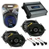 Compatible with Mazda Tribute 2001-2006 Speaker Replacement Kicker (2) DSC68 & Harmony HA-A400.4 Amp