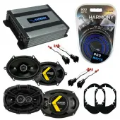 Compatible with Mercury Marauder 03-04 Speaker Replacement Kicker DSC68 DSC693 & Harmony HA-A400.4 Amp