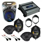 Compatible with Mercury Mariner 2005-2011 OEM Speaker Replacement Harmony (2) R68 & Harmony HA-A400.4 Amp