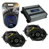 Compatible with Mercury Montego 2005-2007 Speaker Replacement Kicker (2) DSC68 & Harmony HA-A400.4 Amp