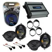 Compatible with Mercury Monterey 04-07 OEM Speaker Replacement Harmony (2) R68 & Harmony HA-A400.4 Amp