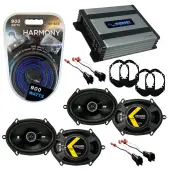 Compatible with Mercury Monterey 04-07 Speaker Replacement Kicker (2) DSC68 & Harmony HA-A400.4 Amp