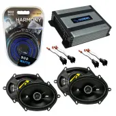 Compatible with Mercury Mountaineer 06-10 Speaker Replacement Kicker (2) DSC68 & Harmony HA-A400.4 Amp