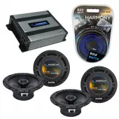 Compatible with Mercedes CL-Class 98-01 OEM Speaker Replacement Harmony (2) R65 & Harmony HA-A400.4 Amp