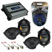 Compatible with Mercury Mystique 95-00 OEM Speaker Replacement Harmony (2) R68 & Harmony HA-A400.4 Amp