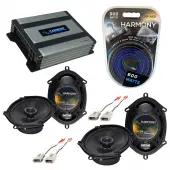 Compatible with Mercury Sable 1996-1999 OEM Speaker Replacement Harmony (2) R68 & Harmony HA-A400.4 Amp