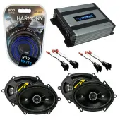 Compatible with Mercury Sable 1996-1999 Speaker Replacement Kicker (2) DSC68 & Harmony HA-A400.4 Amp